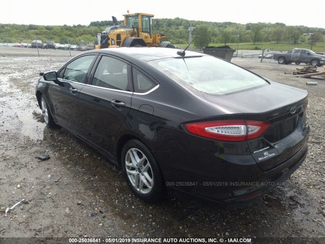 3FA6P0HD9ER303871 - 2014 FORD FUSION SE BLACK photo 3