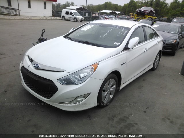 KMHEC4A41FA134973 - 2015 HYUNDAI SONATA HYBRID/LIMITED WHITE photo 2