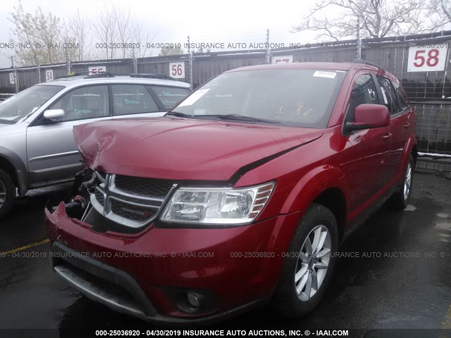 3C4PDDBG1HT528844 - 2017 DODGE JOURNEY SXT RED photo 2