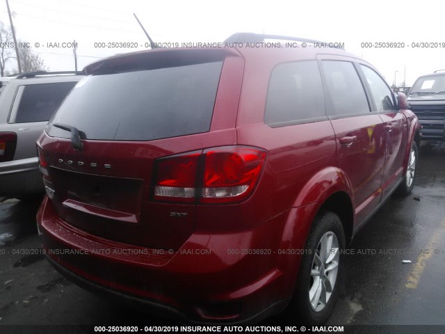 3C4PDDBG1HT528844 - 2017 DODGE JOURNEY SXT RED photo 4