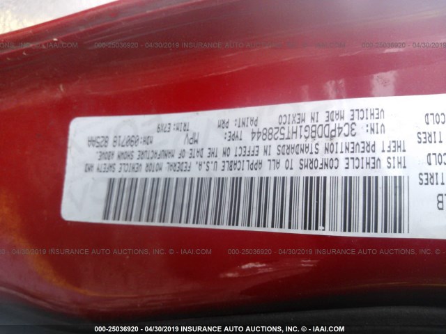 3C4PDDBG1HT528844 - 2017 DODGE JOURNEY SXT RED photo 9