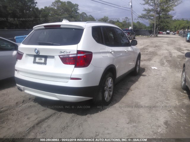 5UXWX9C56E0D10468 - 2014 BMW X3 XDRIVE28I WHITE photo 4