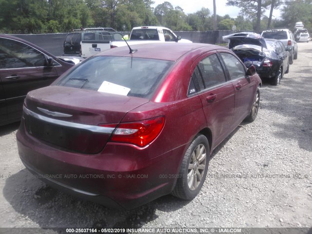 1C3CCBBB6DN513698 - 2013 CHRYSLER 200 TOURING RED photo 4