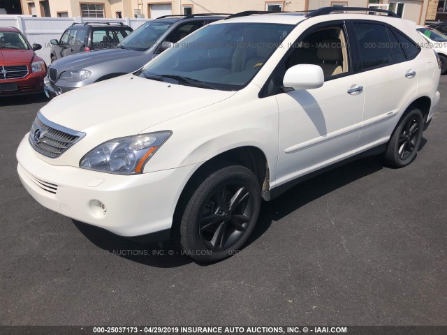 JTJHW31U882064188 - 2008 LEXUS RX 400H WHITE photo 2