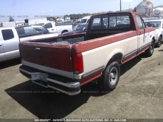 1FTDF15H4MKA51855 - 1991 FORD F150 RED photo 4