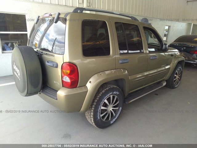 1J4GL38K32W331405 - 2002 JEEP LIBERTY RENEGADE GOLD photo 4