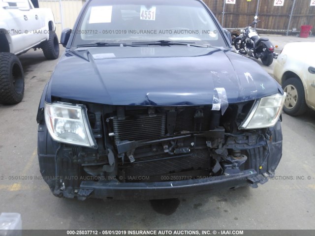 5N1AR18W56C601450 - 2006 NISSAN PATHFINDER LE/SE/XE BLUE photo 6