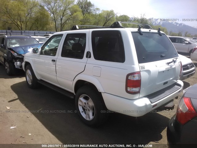 JN8DR09Y51W594362 - 2001 NISSAN PATHFINDER LE/SE/XE WHITE photo 3