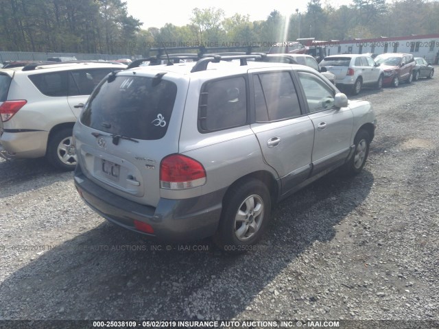 KM8SC13E06U095184 - 2006 HYUNDAI SANTA FE GLS/LIMITED SILVER photo 4