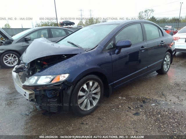 2HGFA1F93AH539682 - 2010 HONDA CIVIC EXL BLUE photo 2