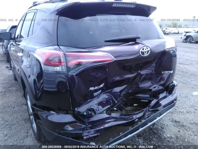 2T3YFREV9HW363897 - 2017 TOYOTA RAV4 LIMITED/PLATINUM PURPLE photo 6