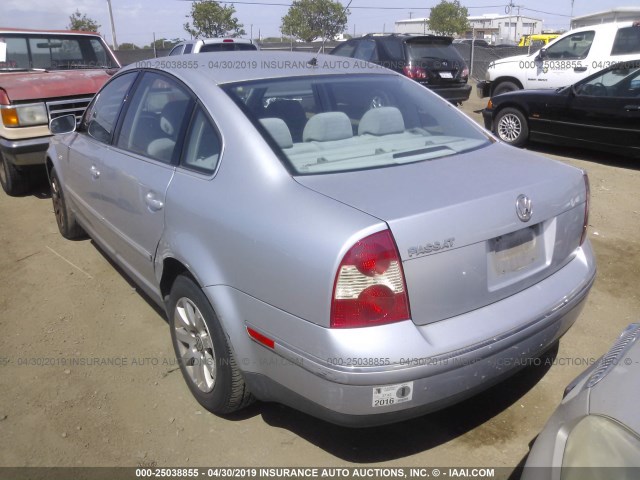 WVWPD63B42P129274 - 2002 VOLKSWAGEN PASSAT GLS SILVER photo 3