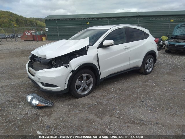 3CZRU6H77GM759505 - 2016 HONDA HR-V EXL WHITE photo 2