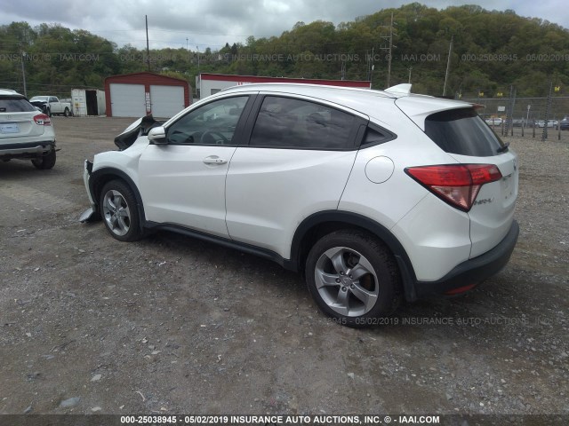 3CZRU6H77GM759505 - 2016 HONDA HR-V EXL WHITE photo 3