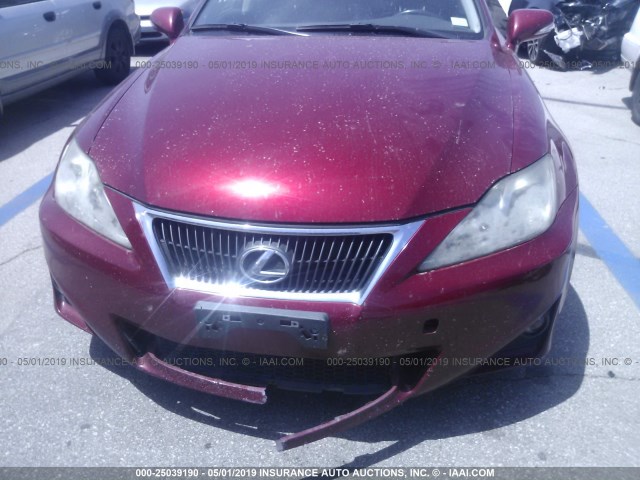 JTHBF5C20C5157776 - 2012 LEXUS IS 250 RED photo 6