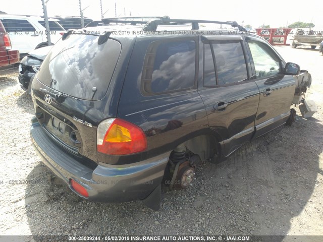 KM8SC13D13U342893 - 2003 HYUNDAI SANTA FE GLS/LX BLACK photo 4