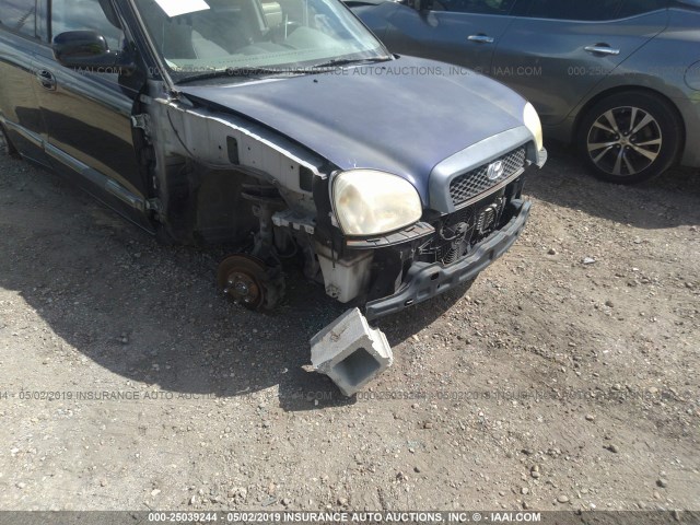 KM8SC13D13U342893 - 2003 HYUNDAI SANTA FE GLS/LX BLACK photo 6