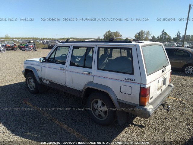 1J4FJ58SXNL119796 - 1992 JEEP CHEROKEE LAREDO WHITE photo 3