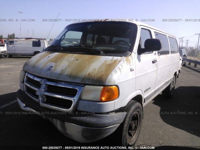 2B4JB25YX1K549260 - 2001 DODGE RAM WAGON B2500 WHITE photo 2