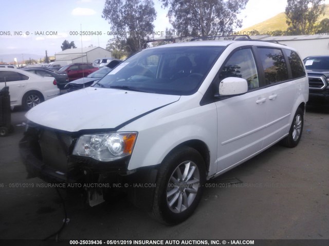 2C4RDGCG1GR375702 - 2016 DODGE GRAND CARAVAN SXT WHITE photo 2