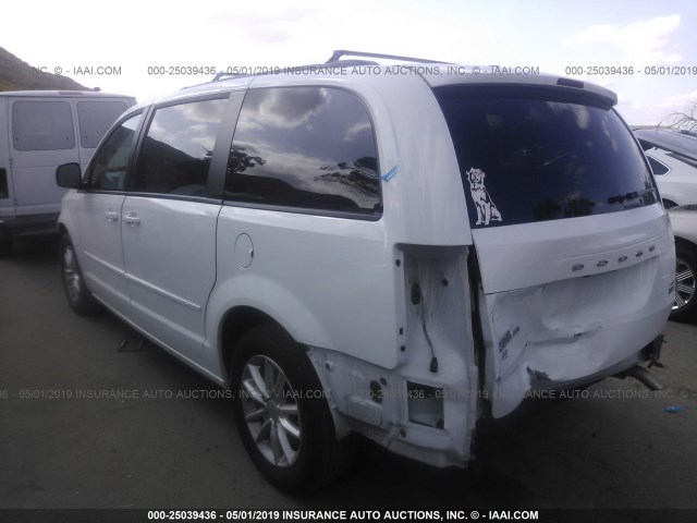 2C4RDGCG1GR375702 - 2016 DODGE GRAND CARAVAN SXT WHITE photo 3