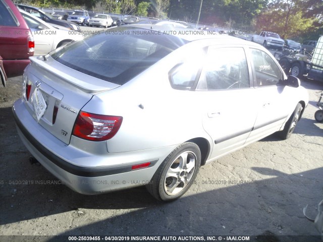 KMHDN56D64U114718 - 2004 HYUNDAI ELANTRA GLS/GT SILVER photo 4