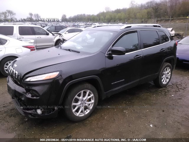 1C4PJLCB9EW264655 - 2014 JEEP CHEROKEE LATITUDE BLACK photo 2