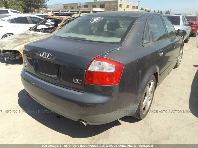 WAULC68E32A217091 - 2002 AUDI A4 1.8T QUATTRO GRAY photo 4