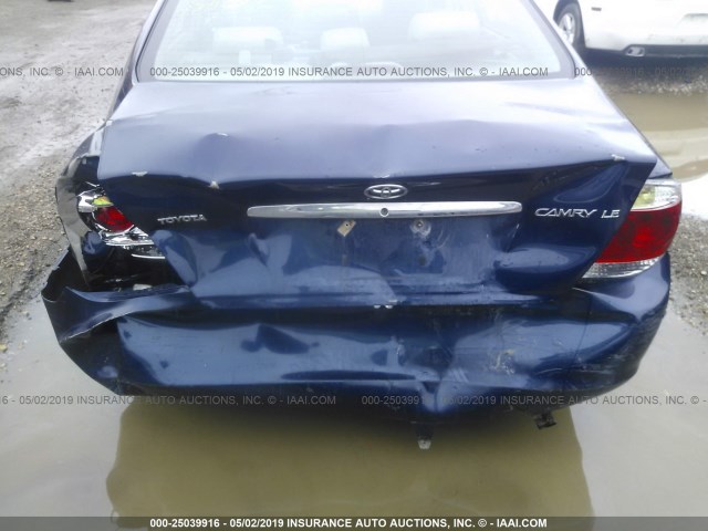 4T1BE32K85U014315 - 2005 TOYOTA CAMRY LE/XLE/SE BLUE photo 6