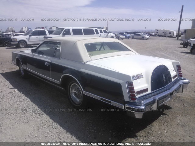 9Y89S765790 - 1979 LINCOLN CONTINENTAL  WHITE photo 3