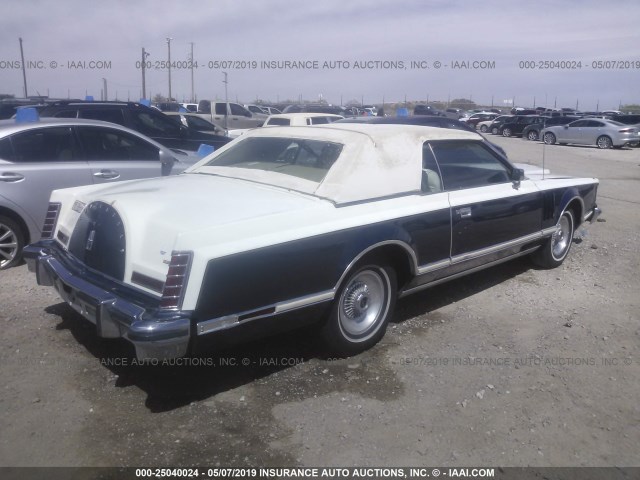 9Y89S765790 - 1979 LINCOLN CONTINENTAL  WHITE photo 4
