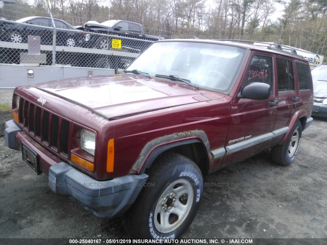 1J4FF68SXXL604093 - 1999 JEEP CHEROKEE SPORT/CLASSIC RED photo 2