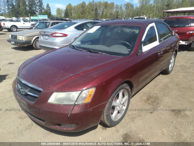 5NPEU46F57H197600 - 2007 HYUNDAI SONATA SE/LIMITED RED photo 2