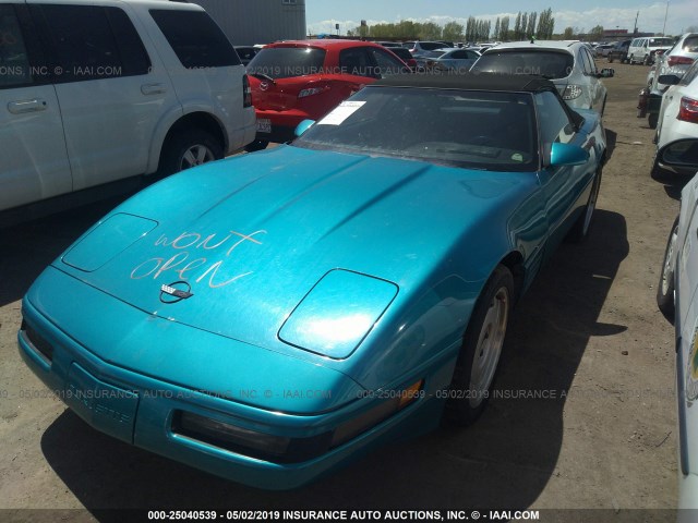 1G1YY33P2N5113232 - 1992 CHEVROLET CORVETTE TEAL photo 2