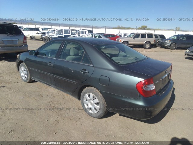 4T1BE32K32U542159 - 2002 TOYOTA CAMRY LE/XLE/SE GREEN photo 3