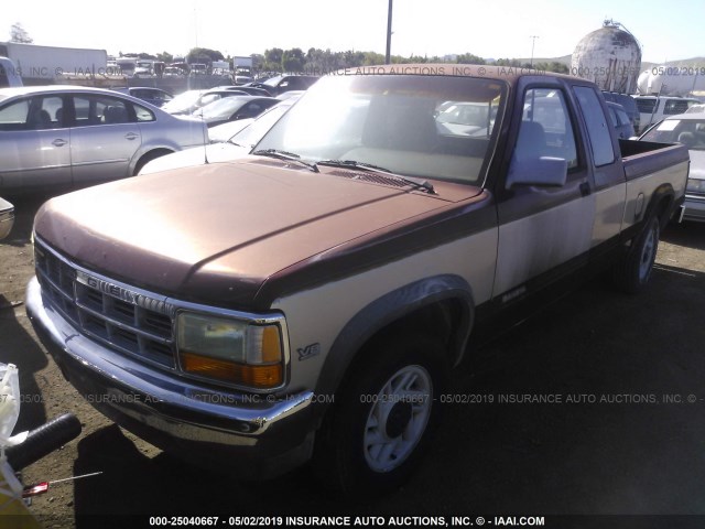 1B7GL23Y6PS231731 - 1993 DODGE DAKOTA ORANGE photo 2