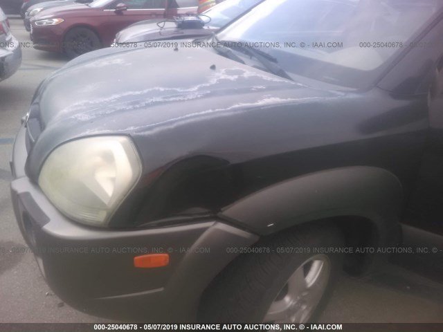 KM8JN12D95U053562 - 2005 HYUNDAI TUCSON GLS/LX BLACK photo 6