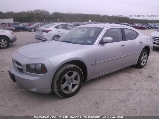 2B3CA3CV8AH301021 - 2010 DODGE CHARGER SXT SILVER photo 2