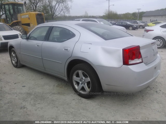 2B3CA3CV8AH301021 - 2010 DODGE CHARGER SXT SILVER photo 3