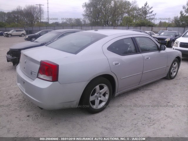 2B3CA3CV8AH301021 - 2010 DODGE CHARGER SXT SILVER photo 4