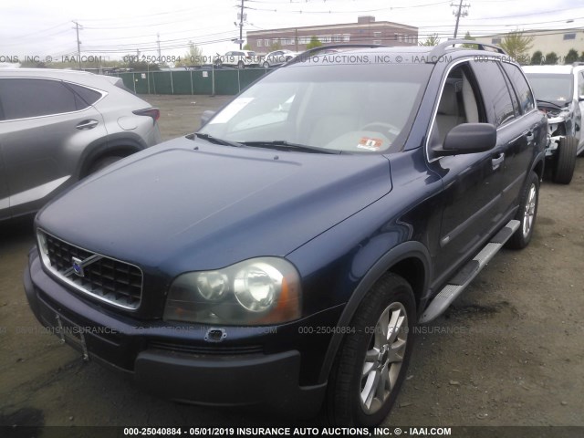 YV1CZ91H041122993 - 2004 VOLVO XC90 T6 BLUE photo 2