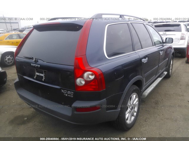 YV1CZ91H041122993 - 2004 VOLVO XC90 T6 BLUE photo 4