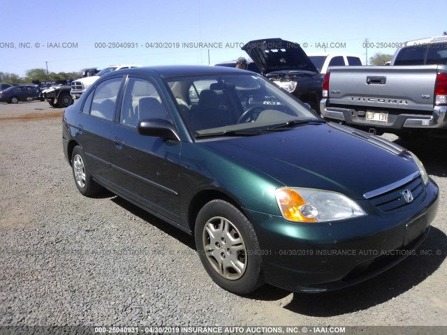 2HGES16162H607042 - 2002 HONDA CIVIC DX GREEN photo 1