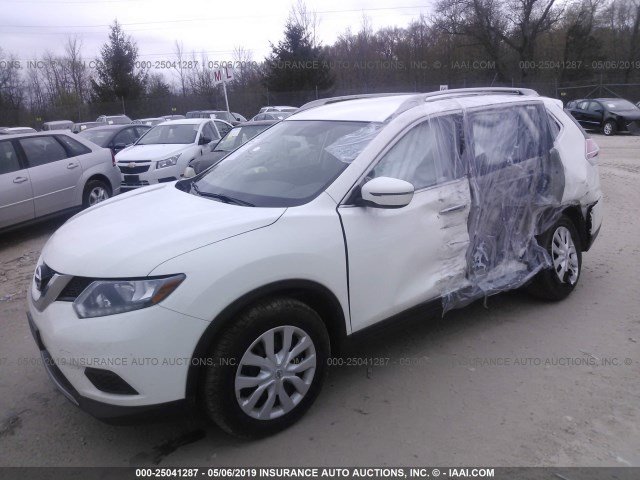 5N1AT2MT9GC817984 - 2016 NISSAN ROGUE S/SL/SV WHITE photo 2