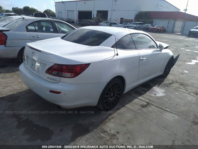 JTHFF2C27A2510142 - 2010 LEXUS IS 250 WHITE photo 4