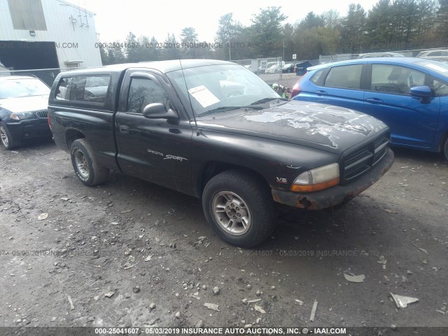 1B7FL26XXYS605919 - 2000 DODGE DAKOTA BLACK photo 1