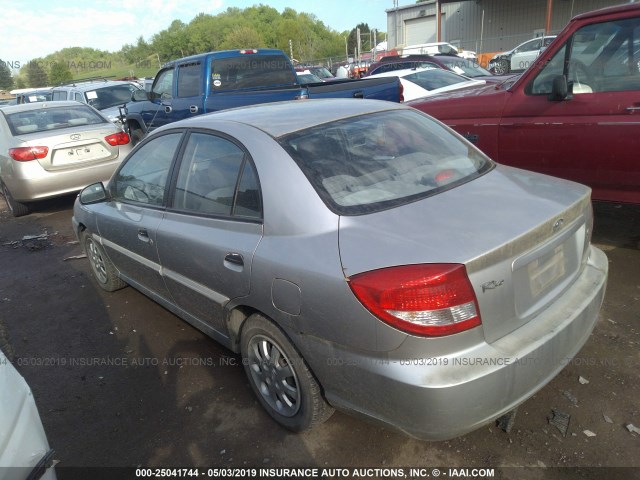 KNADC125356365894 - 2005 KIA RIO SILVER photo 3