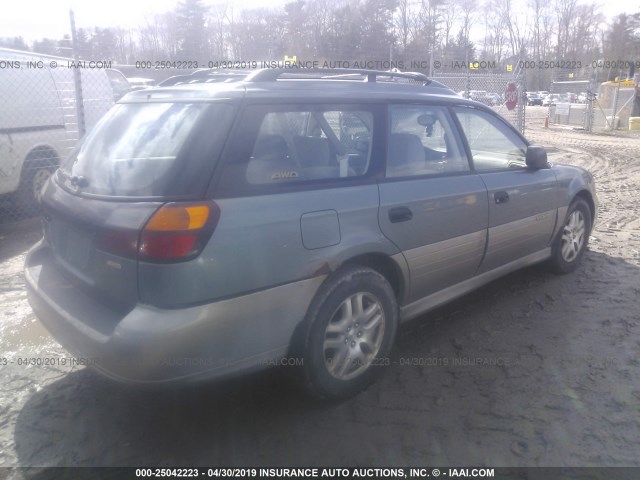 4S3BH665317612659 - 2001 SUBARU LEGACY OUTBACK GREEN photo 4