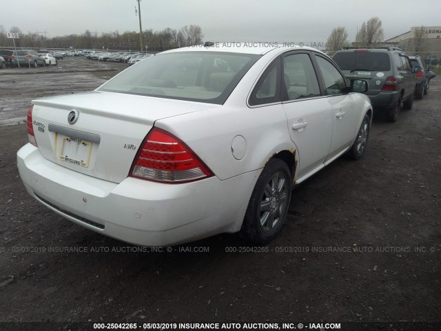 1MEHM431X7G610667 - 2007 MERCURY MONTEGO PREMIER WHITE photo 4