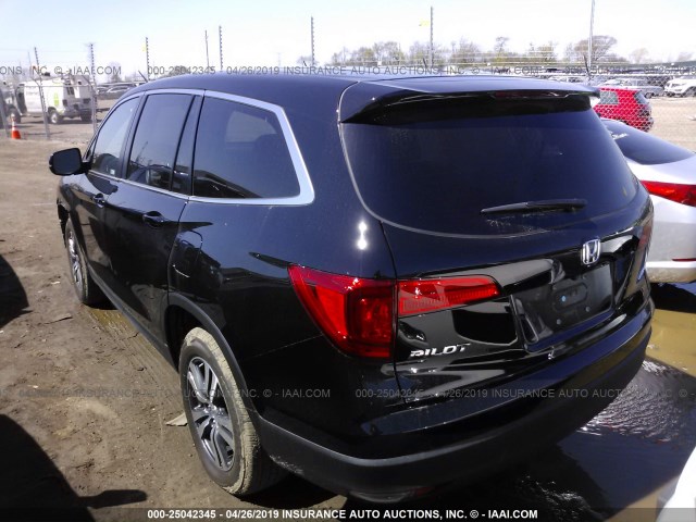 5FNYF6H40JB026354 - 2018 HONDA PILOT EX BLACK photo 3